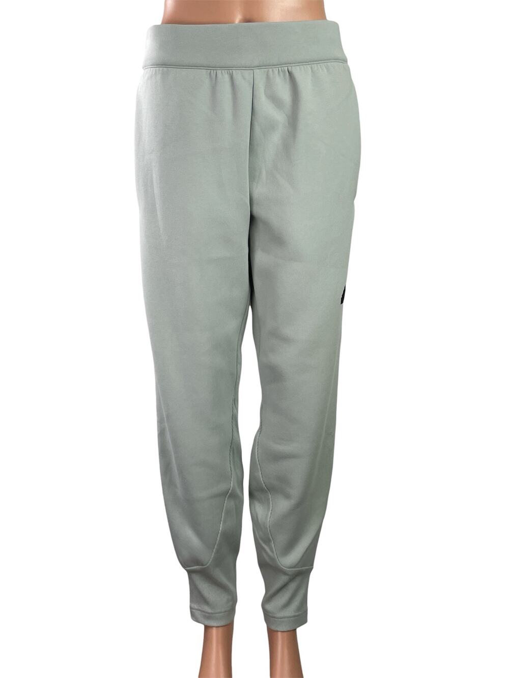 Adidas Women's Gray Elastic Waist Casual Logo Tapered Leg Trouser Jogger Pants L